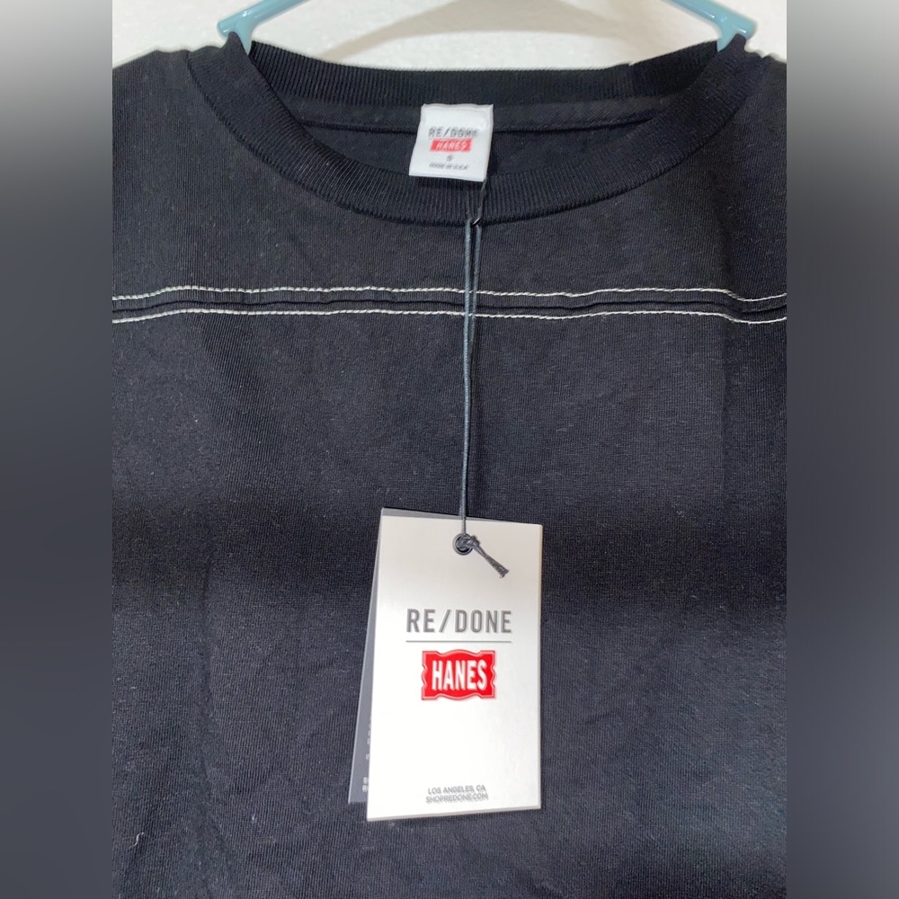 Re/done Hanes collab long sleeve crop top